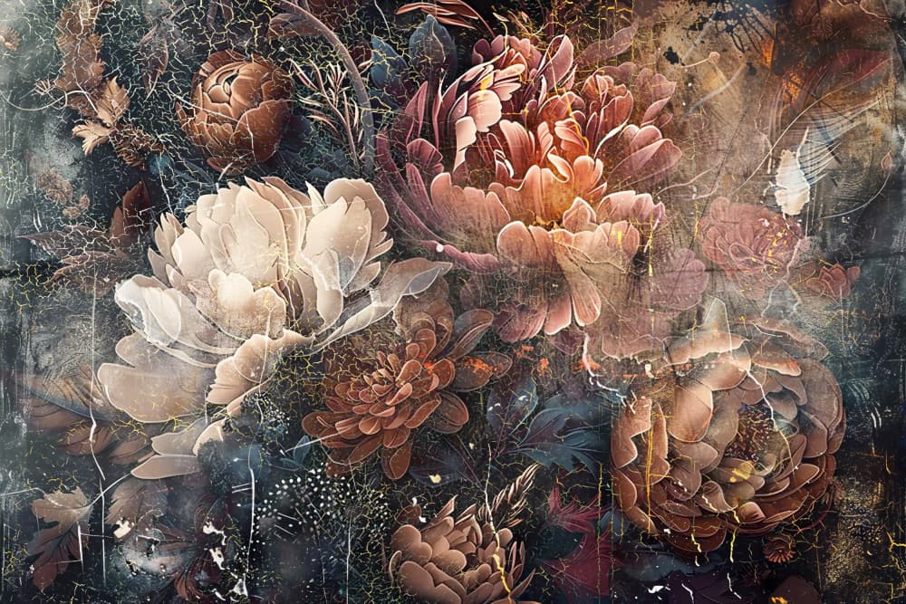 Flower Floral Art Illustration Wallart 095 by Rafal Kulik — canvas wall art