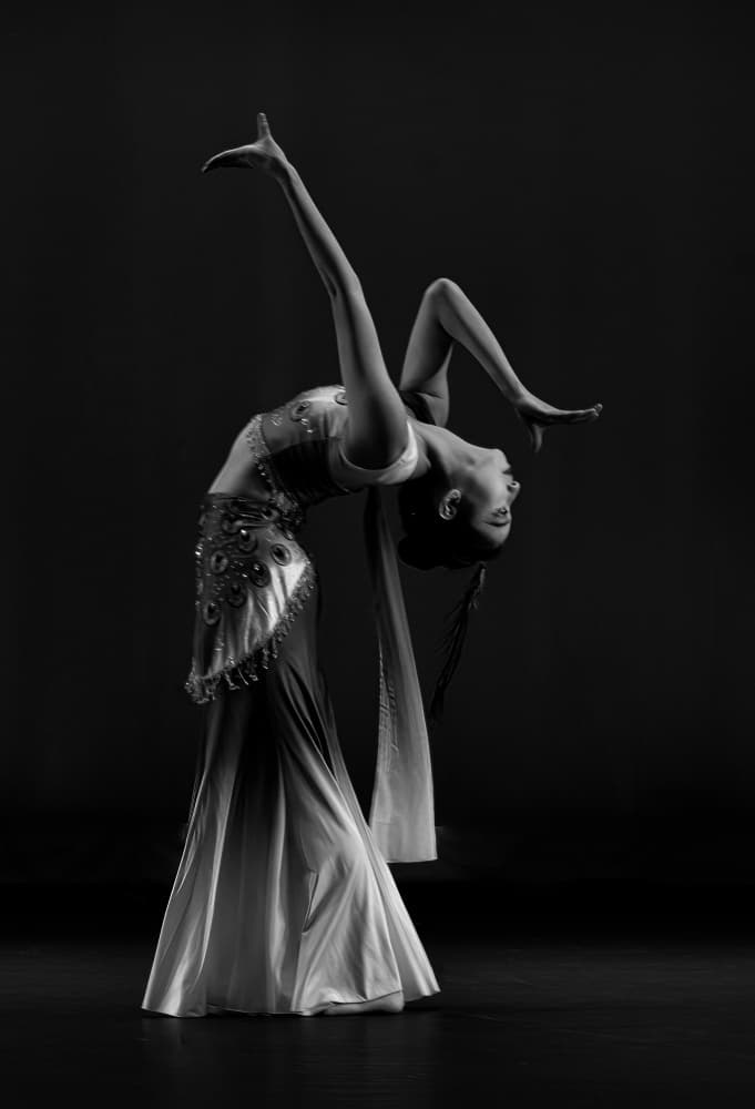 Dancer's Arching Grace by Rong Wei — canvas wall art