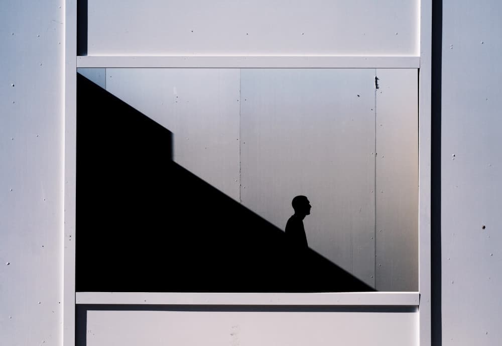Ascending Shadow Figure by Ali Ayer — canvas wall art
