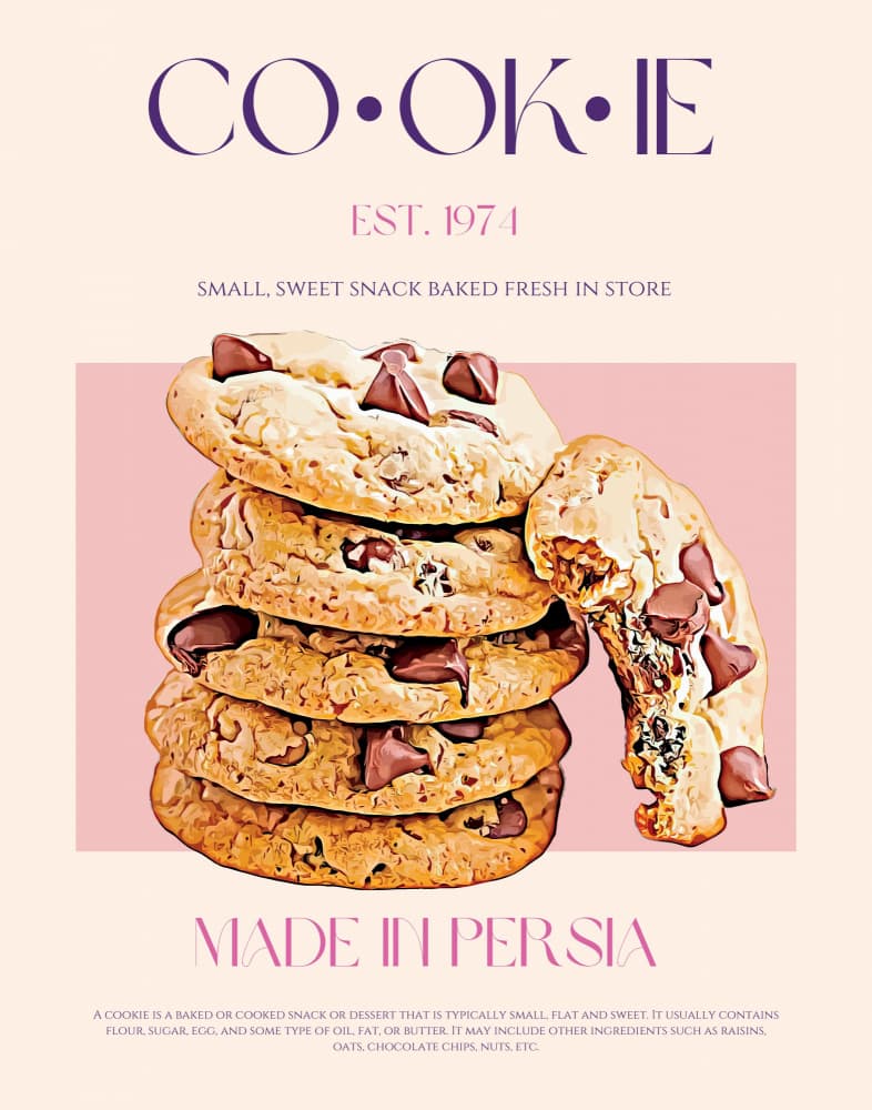 Chocolate Chip Cookie Stack by Nazma Khokhar — canvas wall art