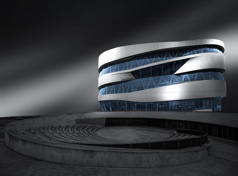 Sleek Modern Building by Roland M Schwerdtfeger — canvas wall art