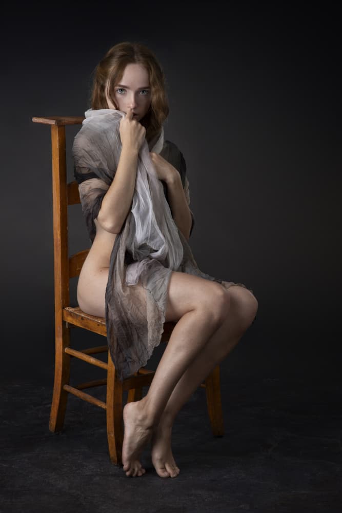 Pensive Draped Woman by Jan Slotboom — canvas wall art