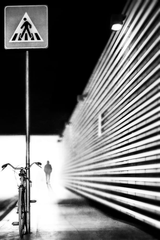 Solitary Figure Urban Tunnel by Nicodemo Quaglia — canvas wall art