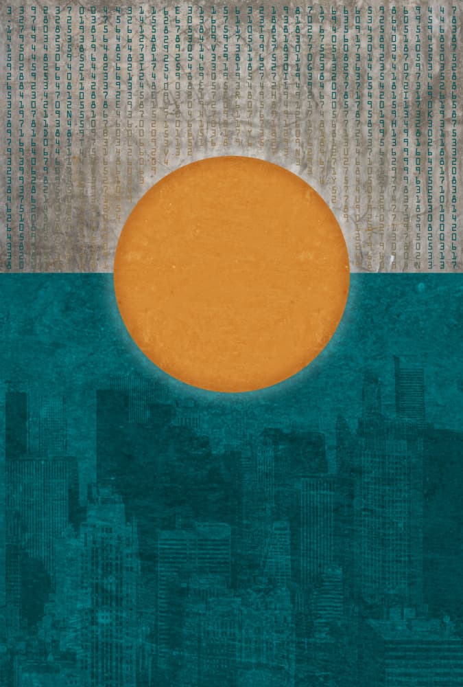 Digital City Horizon by Pia Lilenthal — canvas wall art