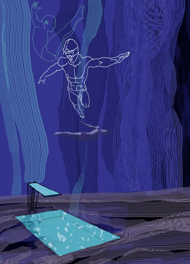 Diver's Abstract Blue by XHOZUCAN — canvas wall art