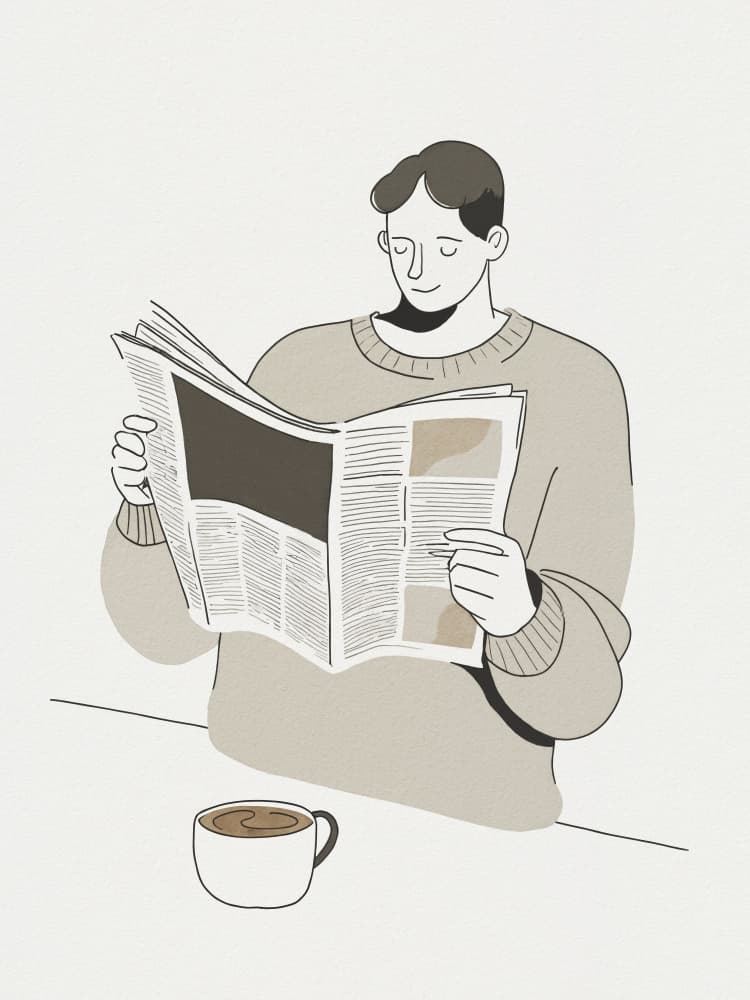 Morning Newspaper Coffee by Andreas Magnusson — canvas wall art