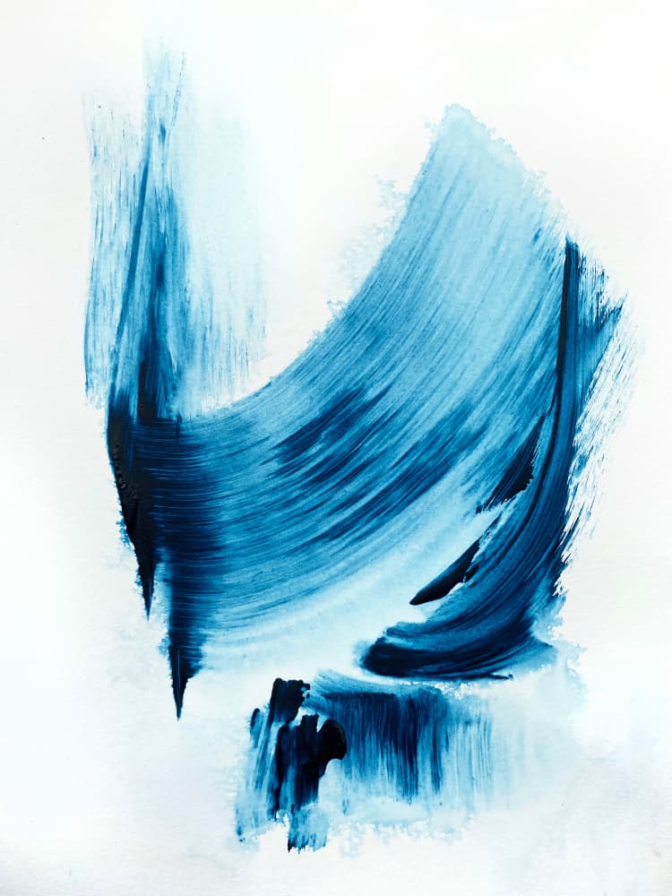Blue Abstract Flow by Alyson Storms — canvas wall art