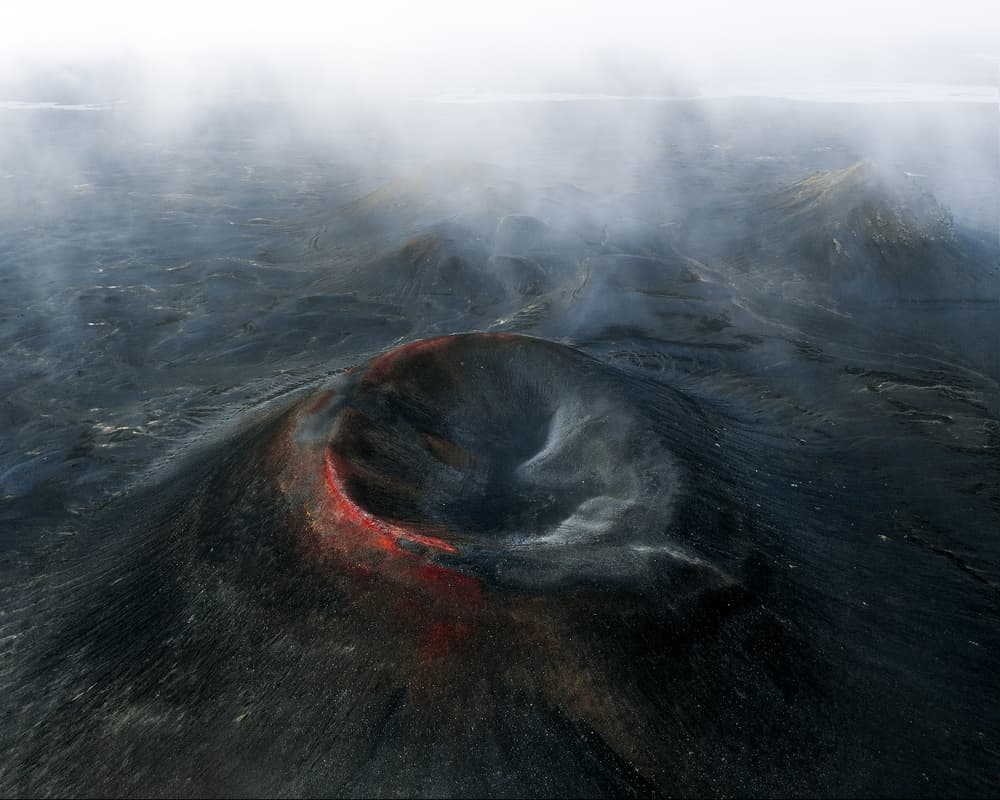 Volcano Crater Steam by Daniel Gastager — canvas wall art