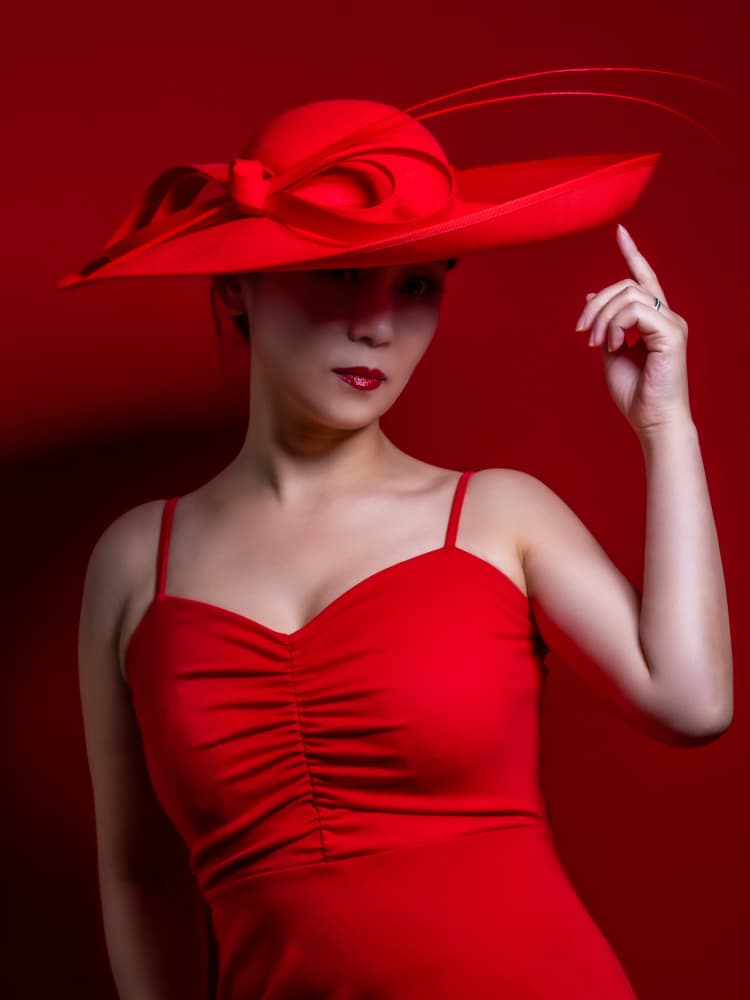 Glamorous Woman in Red by Jeff Wang — canvas wall art