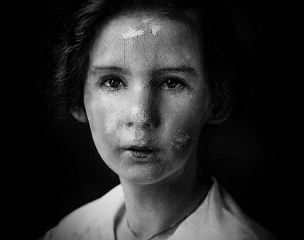 Expressive Textured Portrait by Holger Droste — canvas wall art