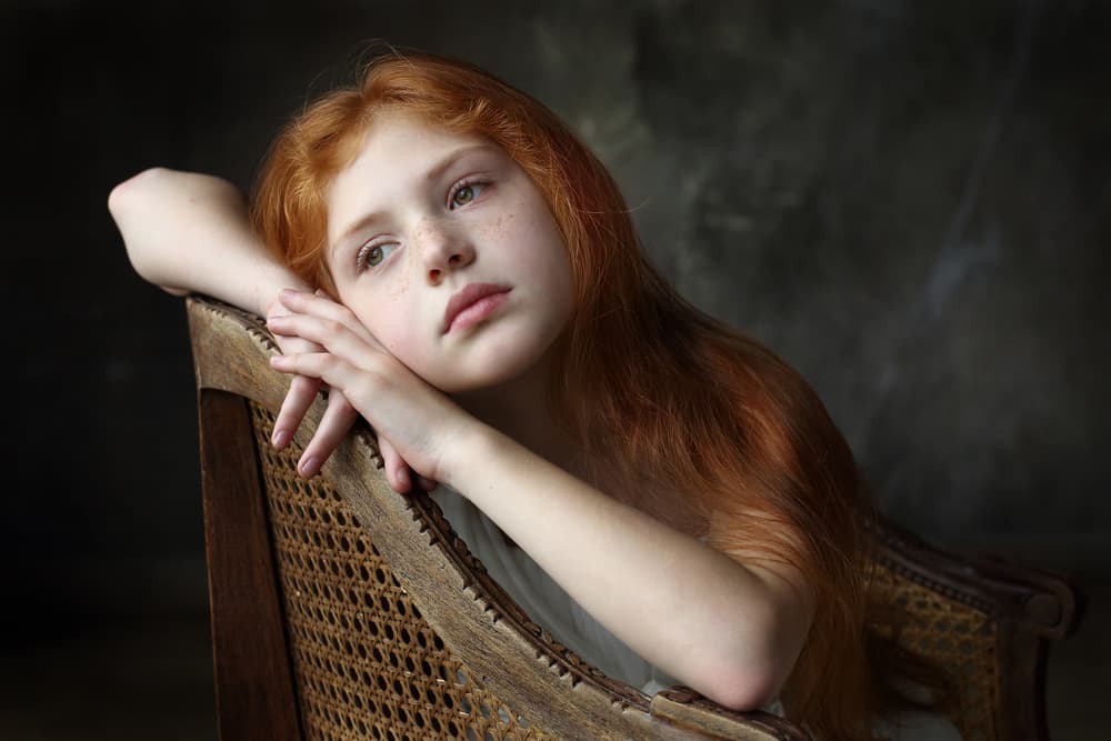Thoughtful Young Redhead by Victoria Glinka — canvas wall art