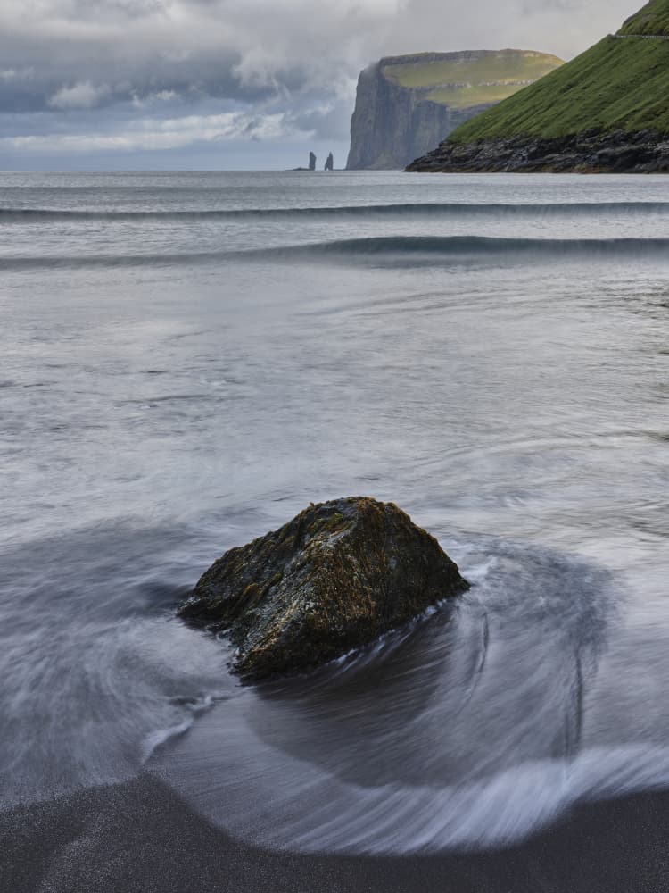 Faroe Coast Swirl by Hamed Bank — canvas wall art