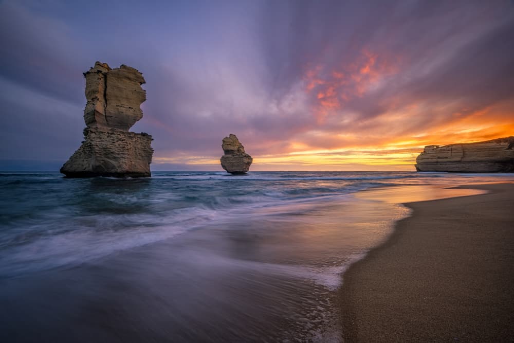 Majestic Sea Stacks Sunset by James Zhen Yu — canvas wall art