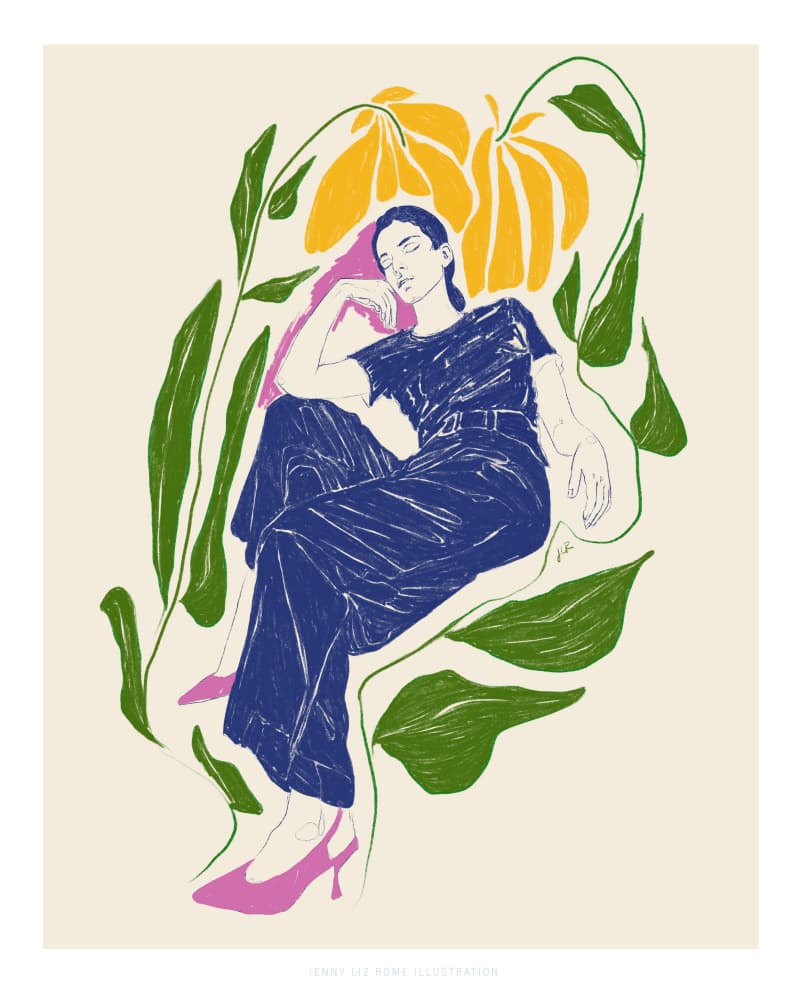 Jlr Quiet in the garden by Jenny Liz Rome — canvas wall art
