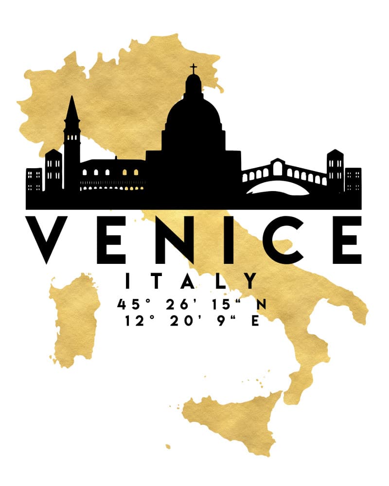 Venice Italy Gold Map by Emiliano Deificus — canvas wall art