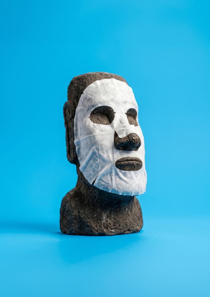 Moai Mask Spa Day by Artem Pozdniakov — canvas wall art