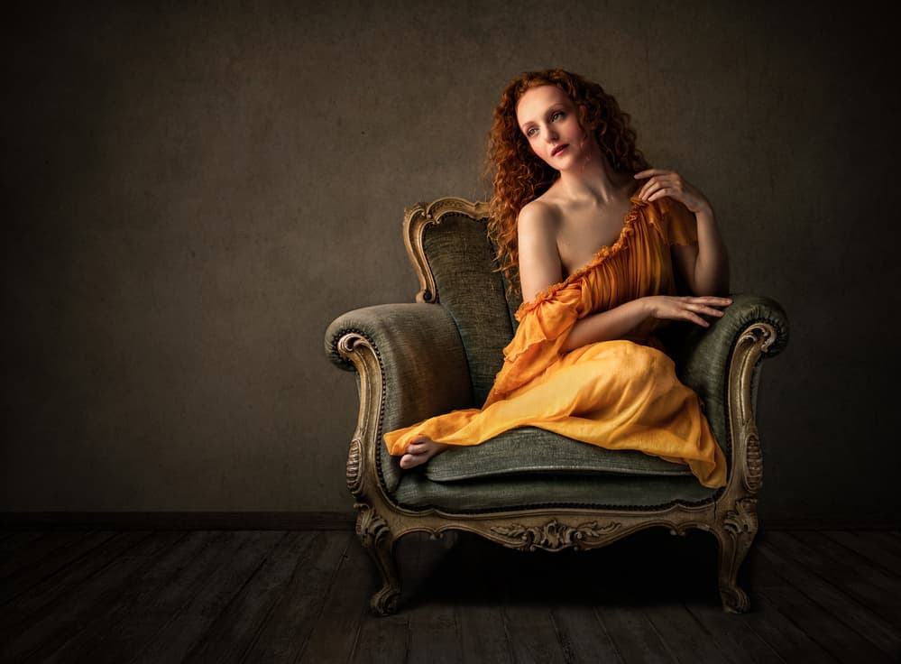 Pensive Redhead Portrait by Luc Stalmans — canvas wall art