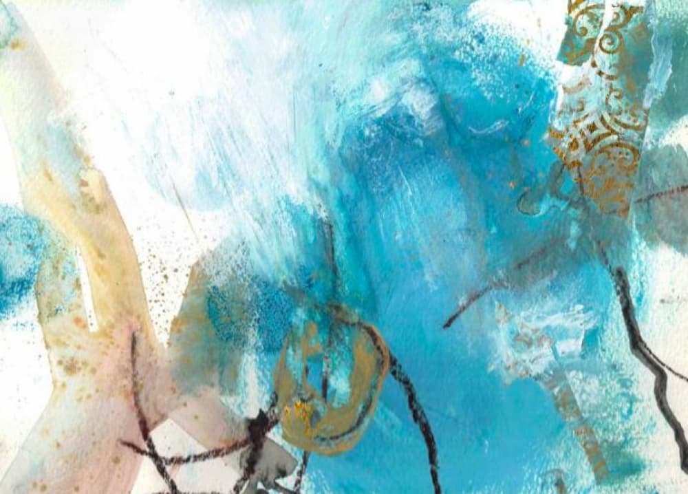 Abstract Teal Flow by Deb Chaney — canvas wall art