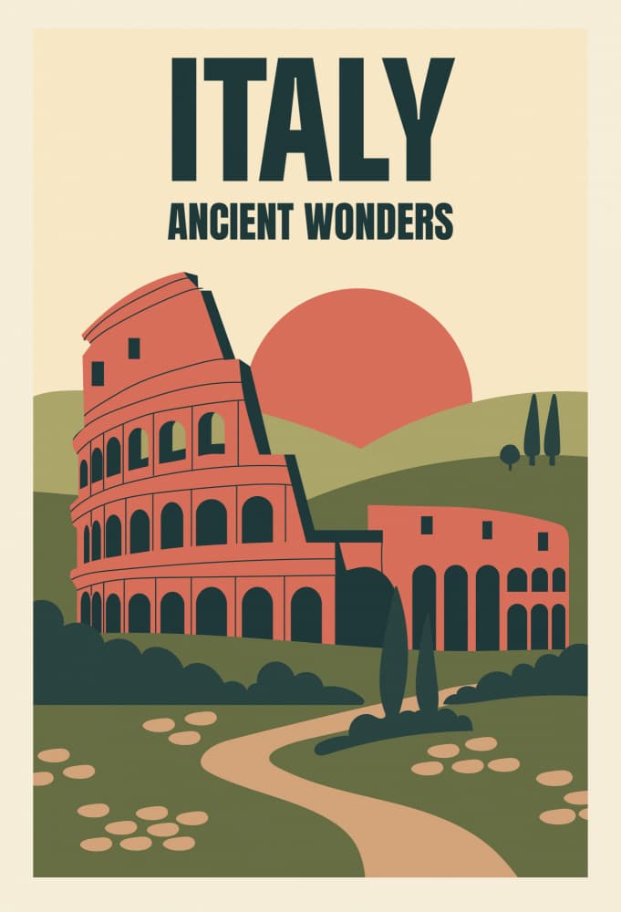 Ancient Rome Sunset by Marika Barsrsind β canvas wall art