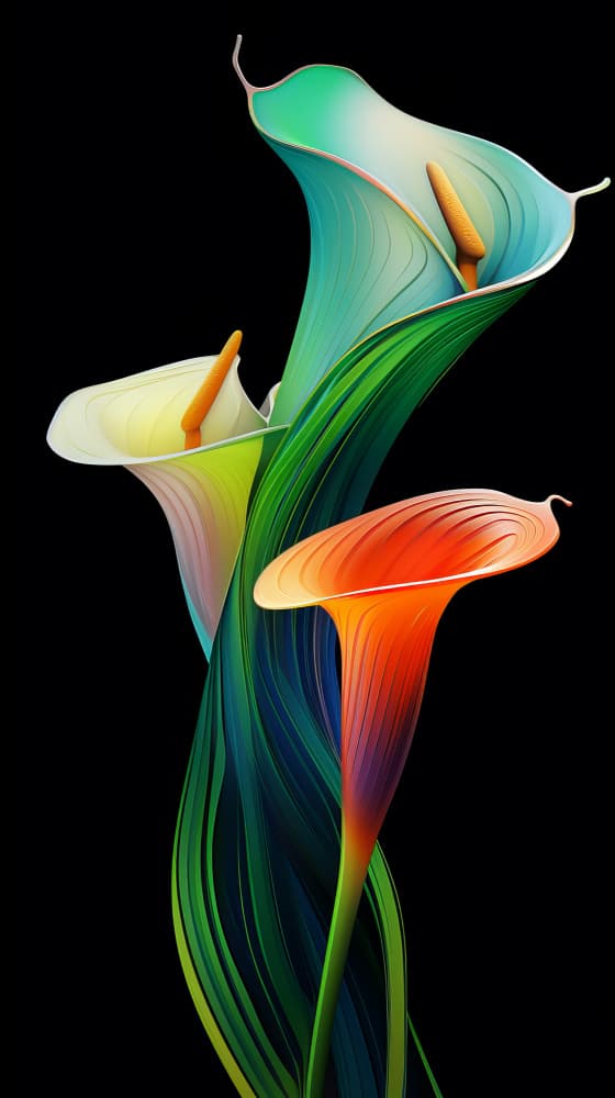 Vibrant Calla Lilies by Bilge Paksoylu — canvas wall art