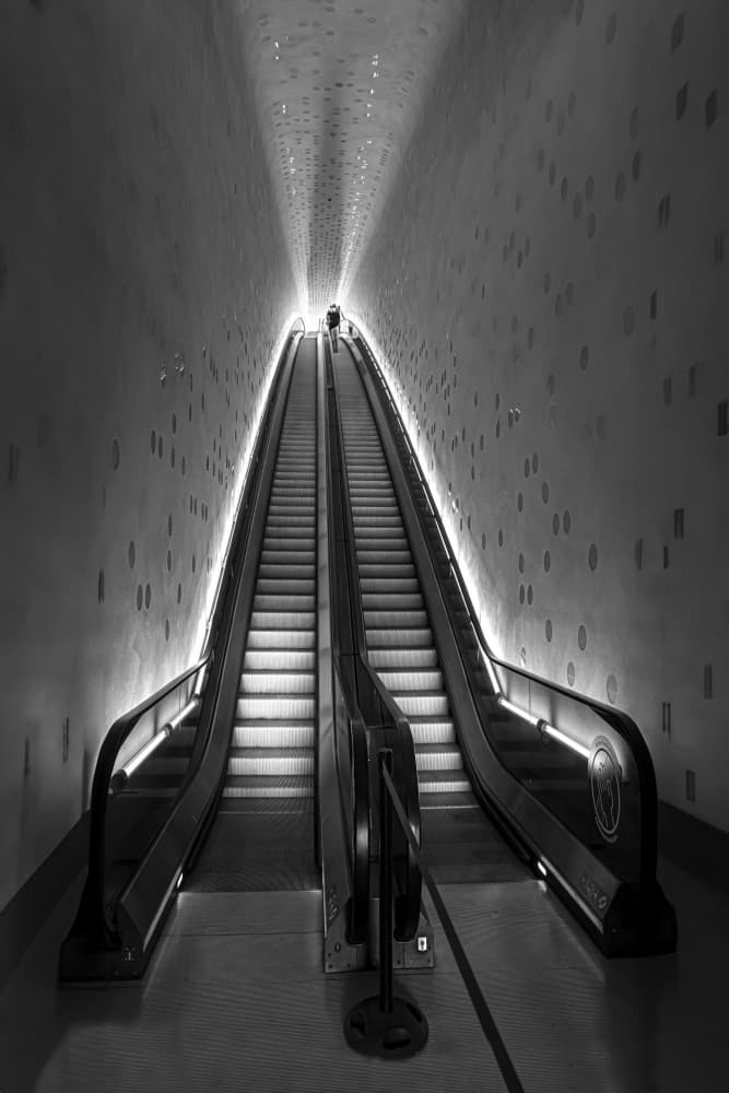 Long Escalator Ascent by Anita Martin AnnaPileaFotografie — canvas wall art