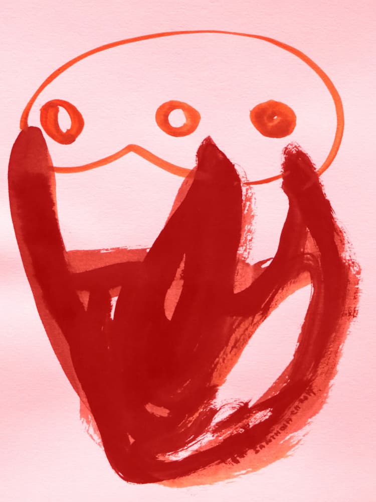 Abstract Red Being by Santhosh ch — canvas wall art