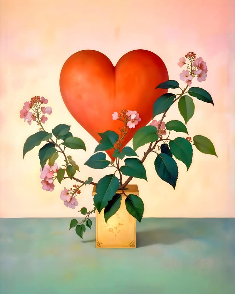Love's Gentle Bloom by Uma Gokhale — canvas wall art
