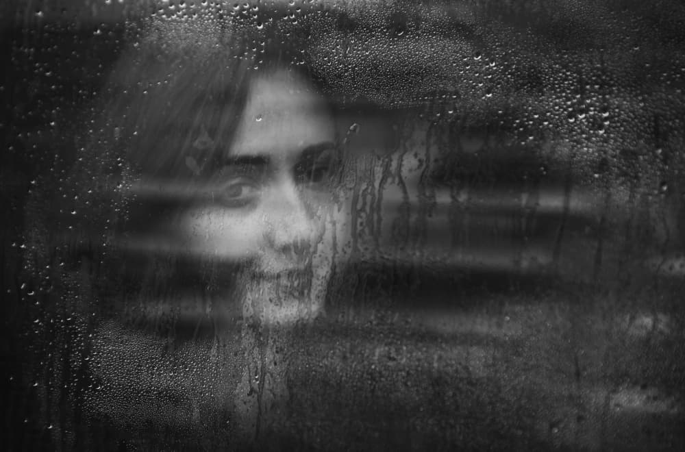 Woman Through Wet Window by Ummu Nisan Kandilcioglu — canvas wall art