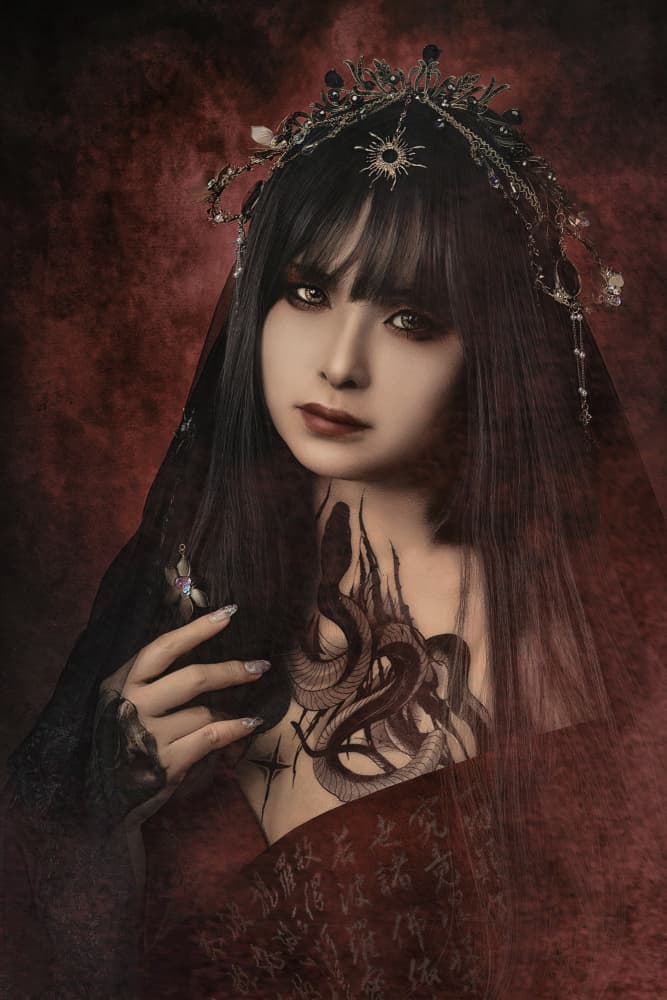 Dark Fantasy Serpent Queen by KOIKI — canvas wall art