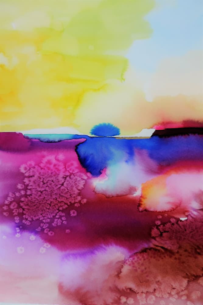 Vibrant Abstract Landscape by Sylvie Demers — canvas wall art