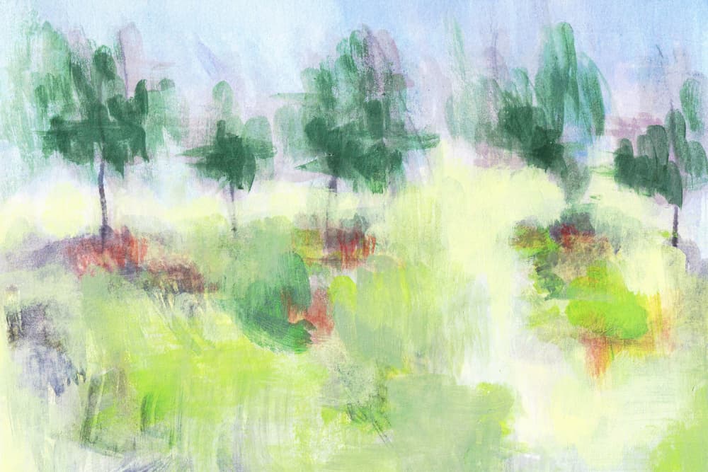 Dreamy Green Landscape by Lori Ann Folz — canvas wall art