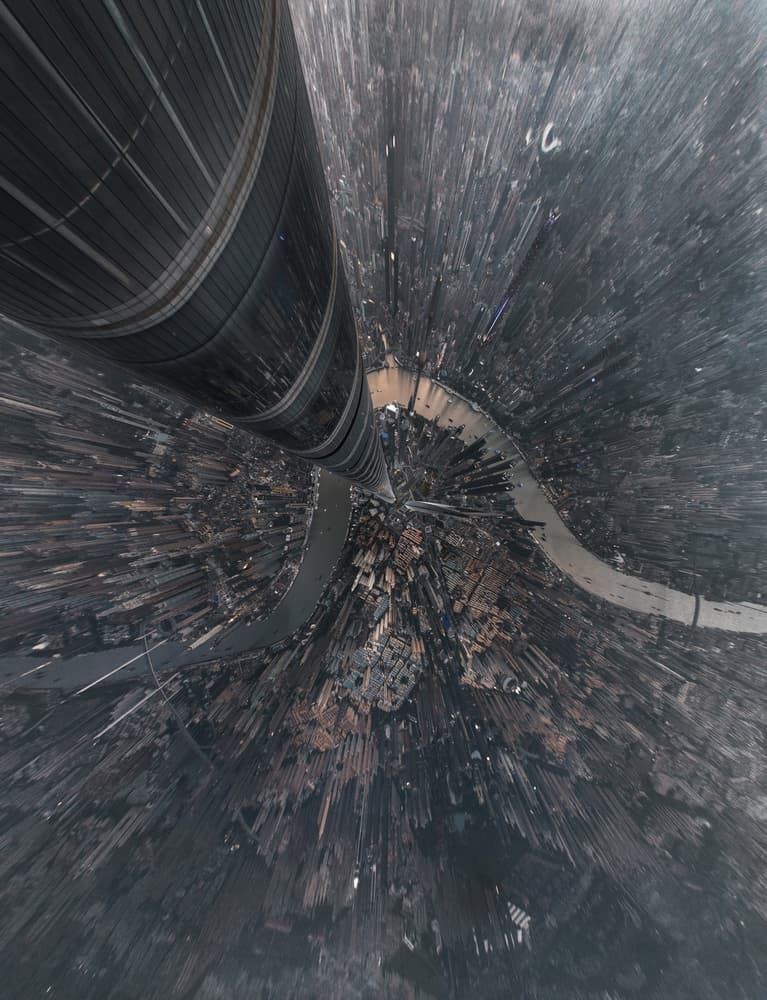 Dizzying Urban Depth by Stan Huang — canvas wall art