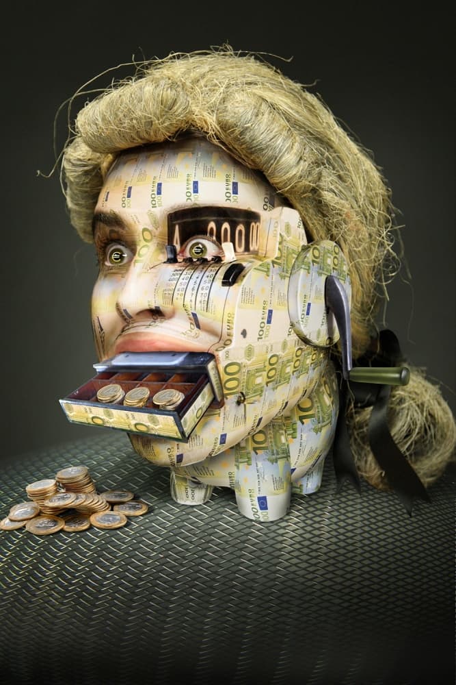 Euro Bank Head by DDiArte — canvas wall art