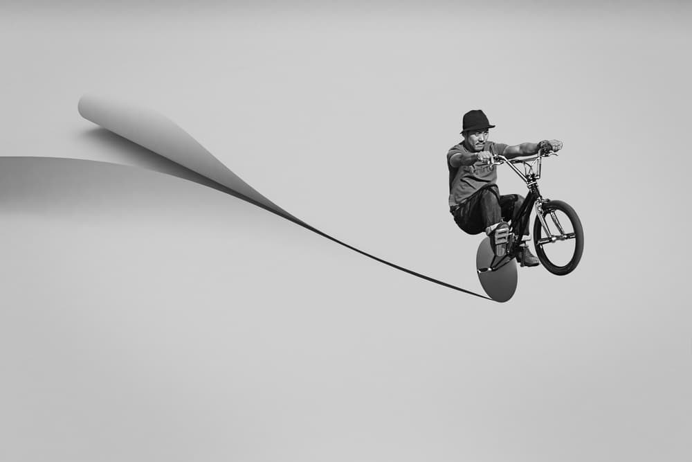 Paper Edge Cyclist by Naoki Matsumura — canvas wall art