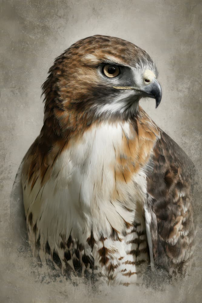 Majestic Hawk Portrait by Rafal Kulik — canvas wall art