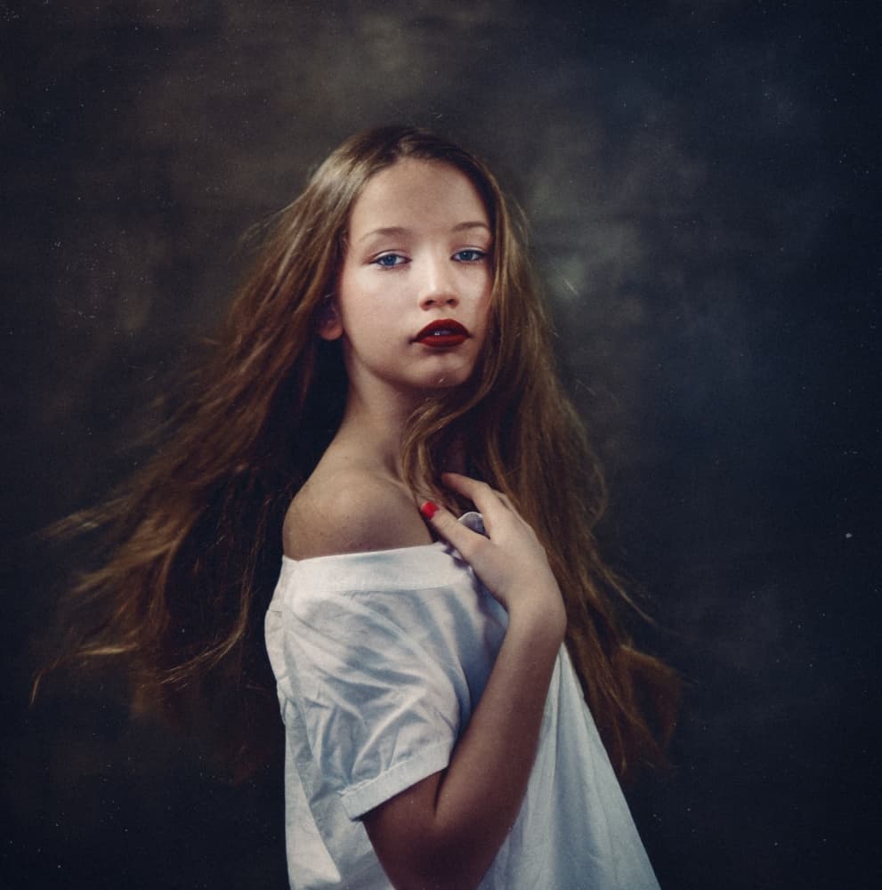 Moody Girl Portrait by Koki Jovanovic — canvas wall art