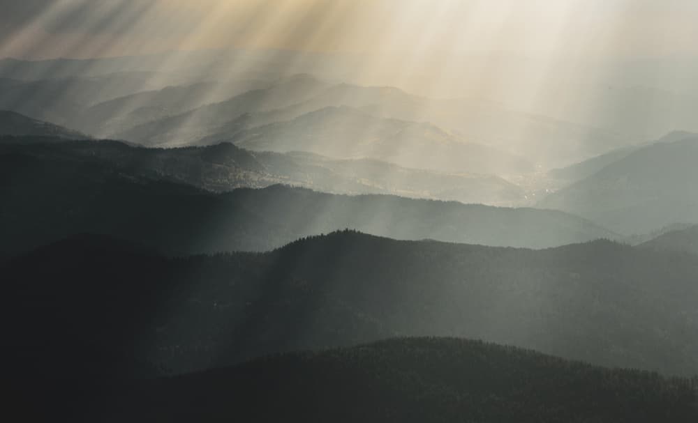 Sun Rays Over Mountains by Stefan Miron — canvas wall art