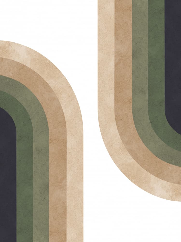 Earthy Geometric Curves by Vitor Costa — canvas wall art