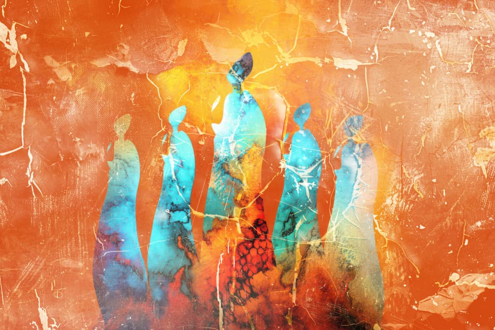 Spiritual Gathering Figures by Rafal Kulik — canvas wall art