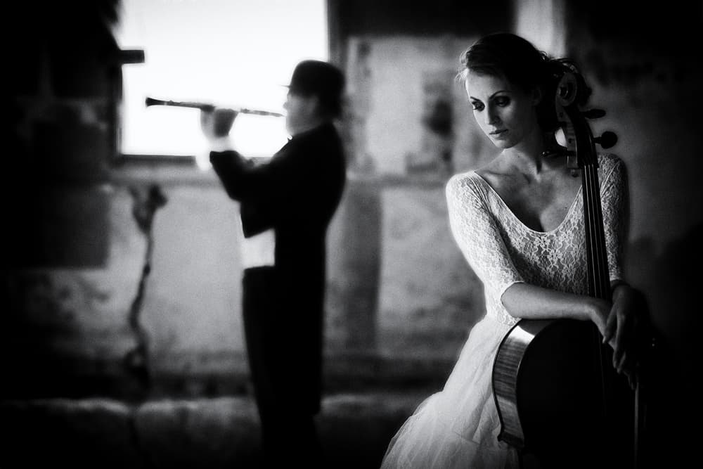 Moody Musical Duet by Roswitha Schleicher-Schwarz — canvas wall art
