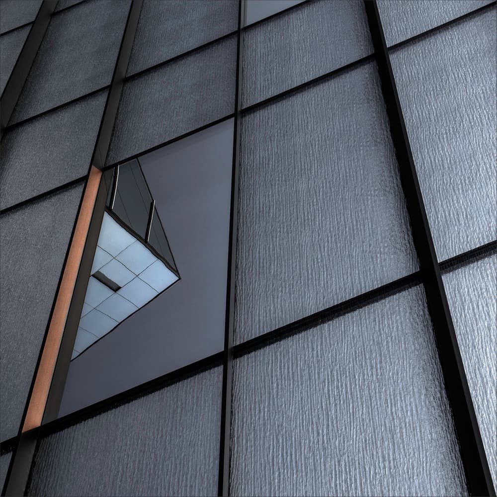 Geometric Building Reflection by Gilbert Claes — canvas wall art