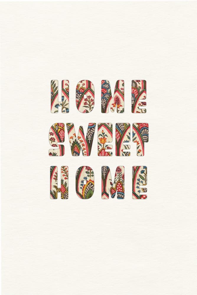 Home Sweet Home Floral by Wild Violets — canvas wall art