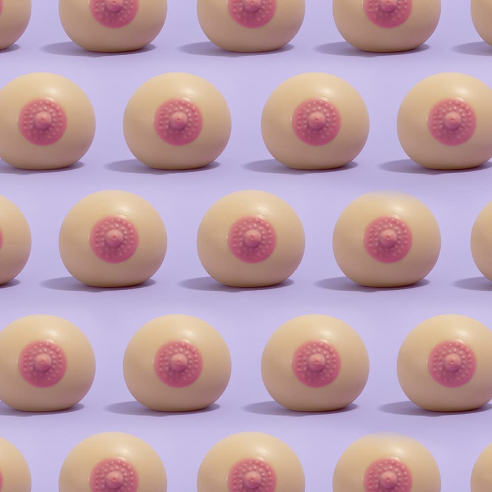 Pink Breast Pattern by Julia Ramiro — canvas wall art
