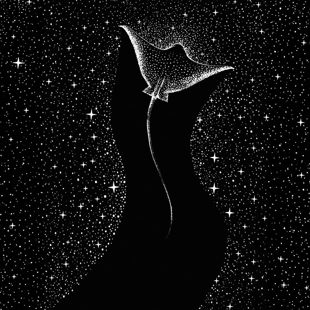 Stardust Manta Ray by Alirıza ÇAKIR — canvas wall art