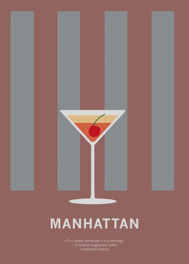 Manhattan Cocktail Classic by Paperago — canvas wall art