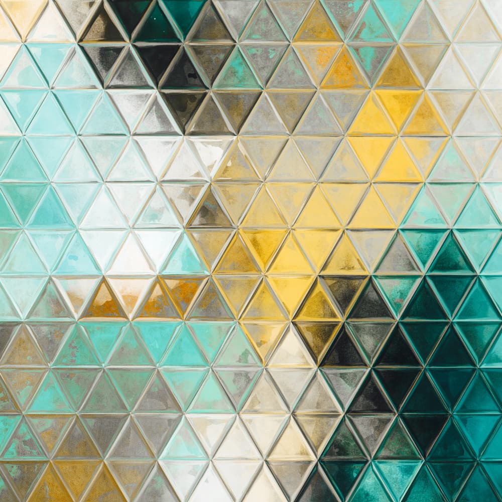 Vibrant Geometric Mosaic by Justyna Jaszke — canvas wall art