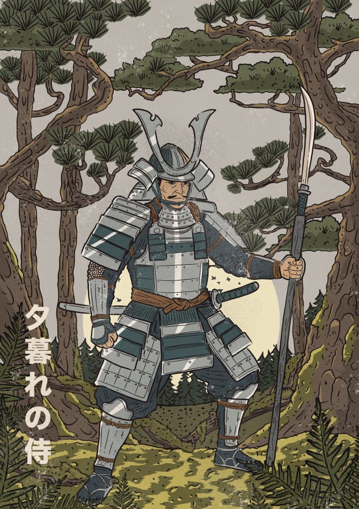 Dusk Forest Samurai by Nicholas — canvas wall art