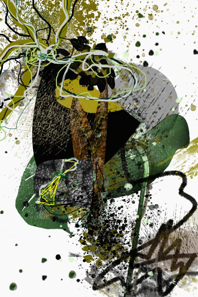Abstract Tree Collage by Pelin Atilla — canvas wall art