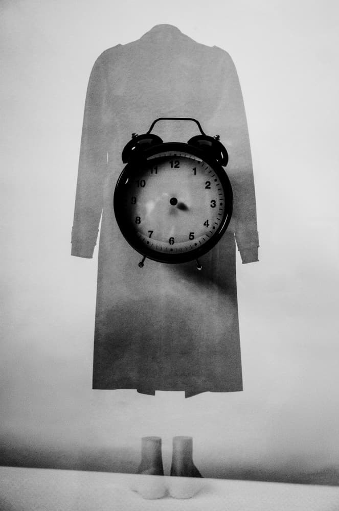 Ghostly Coat and Clock by Parole Kim — canvas wall art