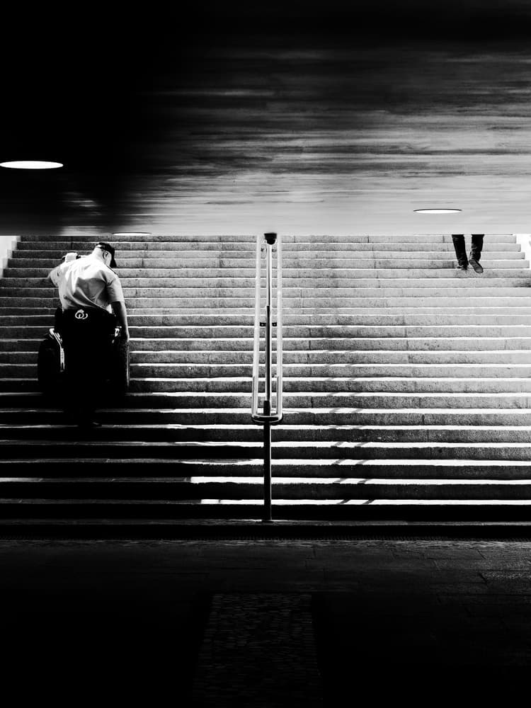 Ascending City Stairs by Marius Surleac — canvas wall art